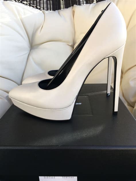 ysl white platform heels|yves saint laurent platform heels.